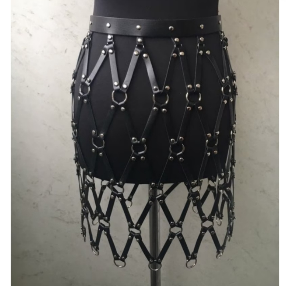 Hand made leather cage skirt